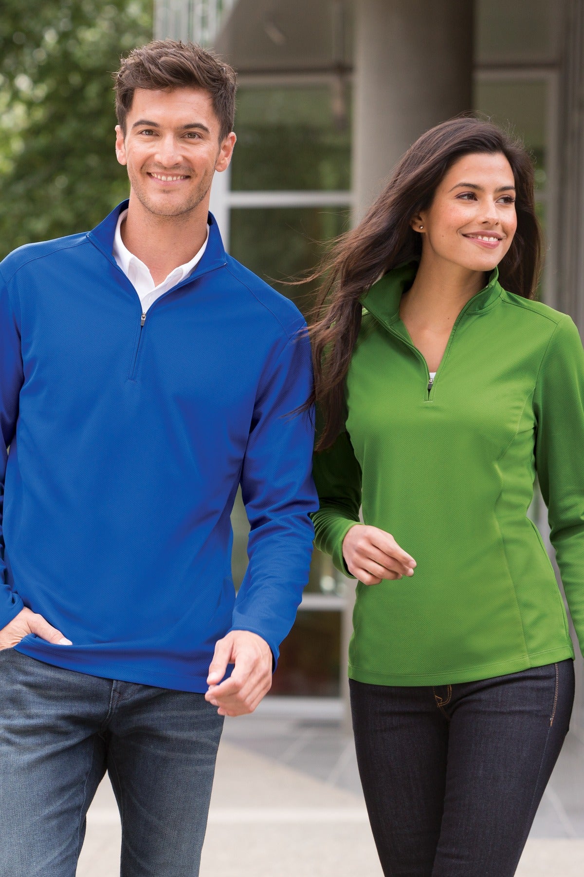 Battleship Gry Port Authority Pinpoint Mesh 1/2-Zip. K806