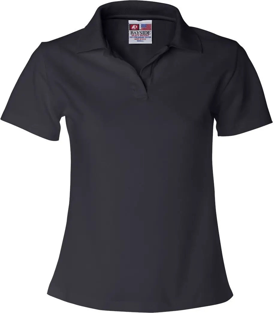 Bayside 1050b Women’s Usa-made V-neck Polo - 1050 - Navy - Ladies Xs