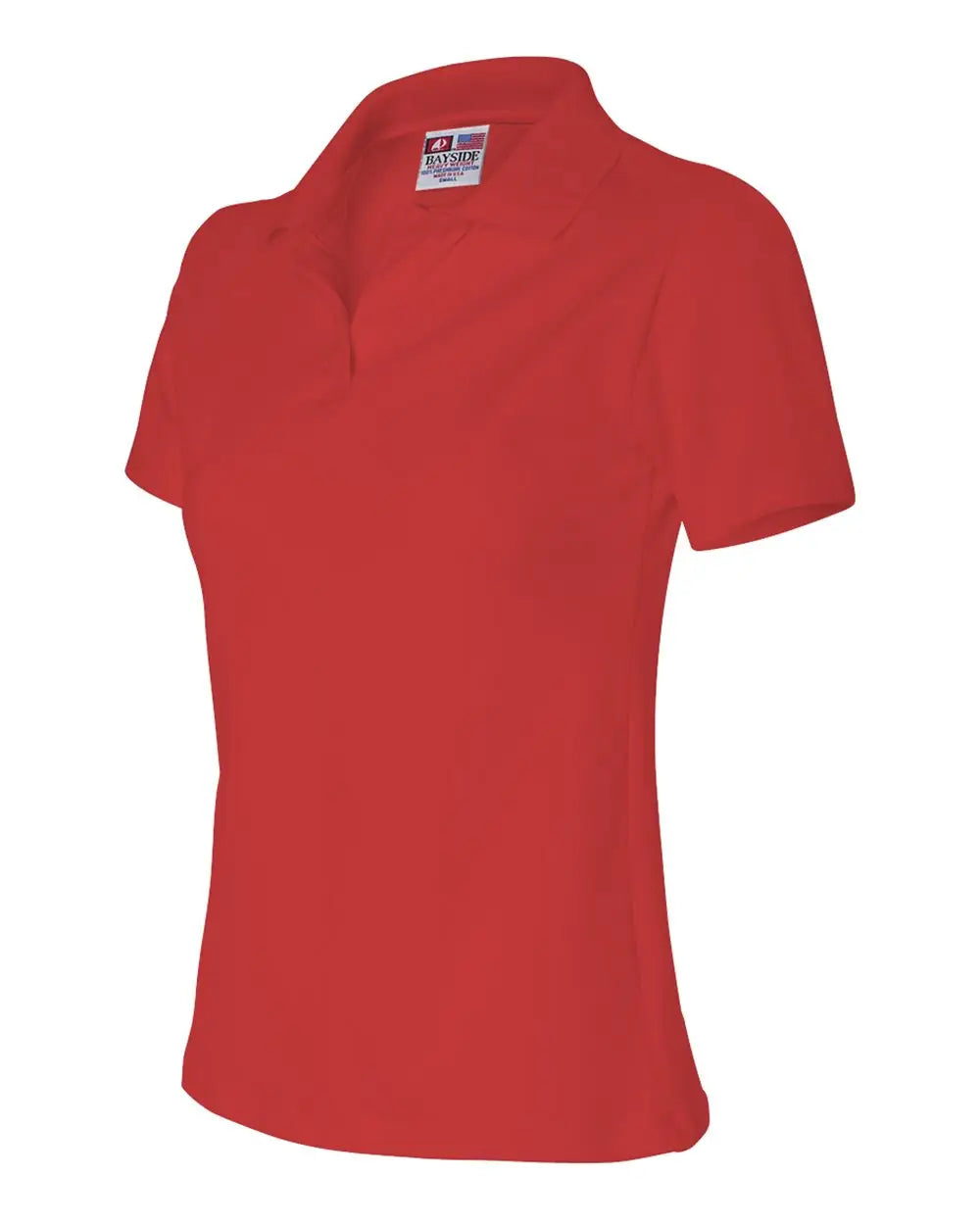 Bayside 1050b Women’s Usa-made V-neck Polo - 1050 - Red - Ladies Xs
