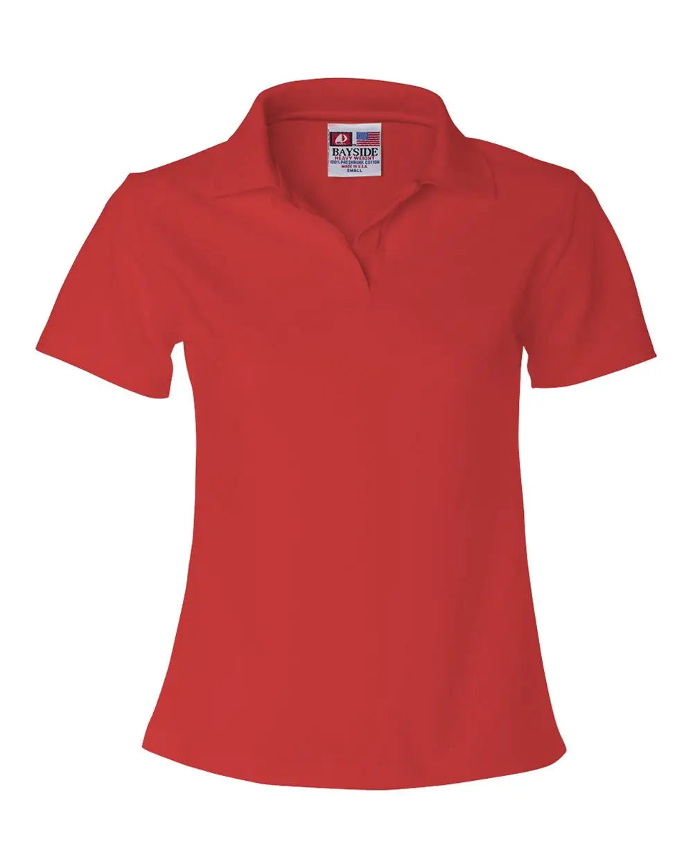 Bayside 1050b Women’s Usa-made V-neck Polo - 1050 - Red - Ladies Xs