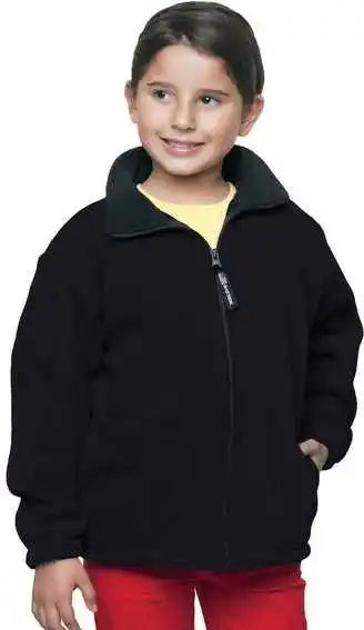 Bayside 1115 Youth Usa-made Full-zip Fleece Jacket - Black