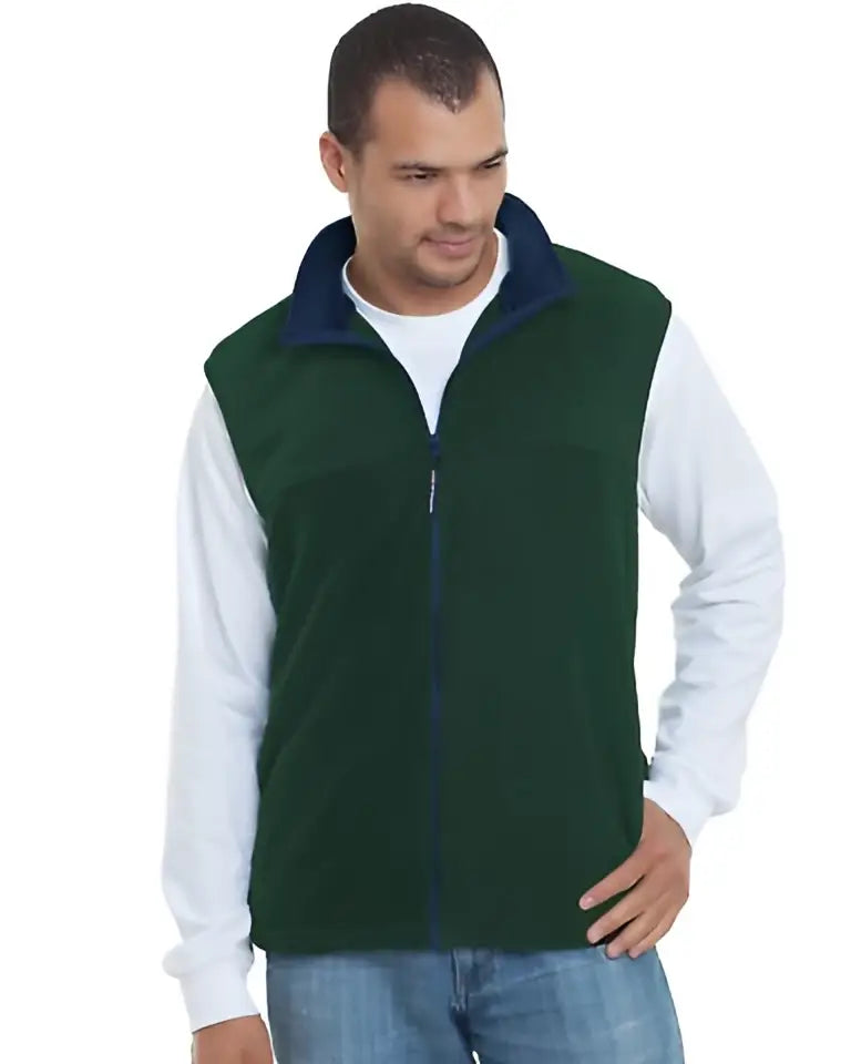 Bayside 1120 Usa-made Full-zip Fleece Vest - Forest Green