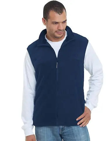 Bayside 1120 Usa-made Full-zip Fleece Vest - Navy - Adult 3xl