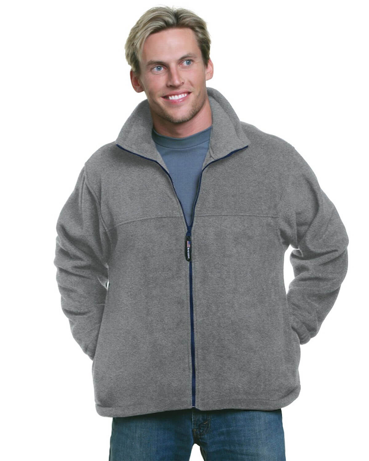 Bayside 1130 USA-Made Full-Zip Fleece Jacket - Dark Ash