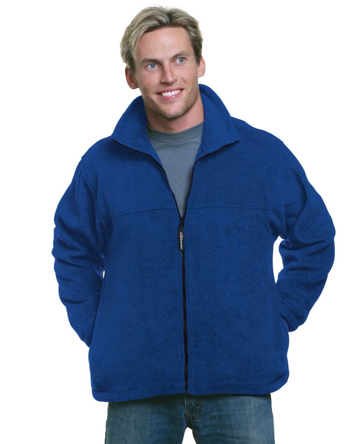 Bayside 1130 Usa-made Full-zip Fleece Jacket - Royal - Adult 3xl