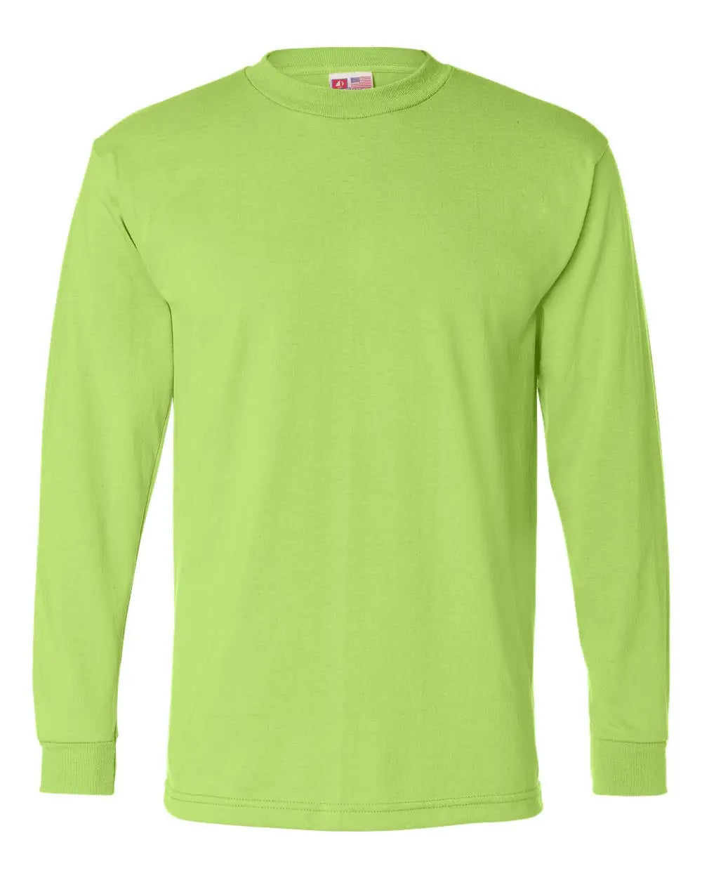 Bayside 1715 Usa-made 50/50 Long Sleeve T-shirt - Safety Green