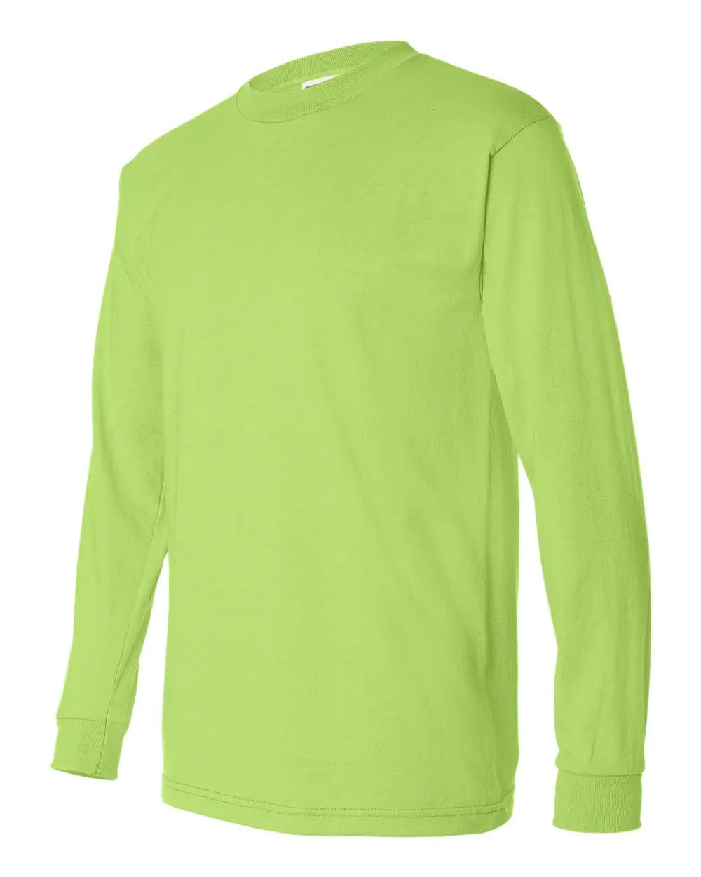 Bayside 1715 Usa-made 50/50 Long Sleeve T-shirt - Safety Green - s