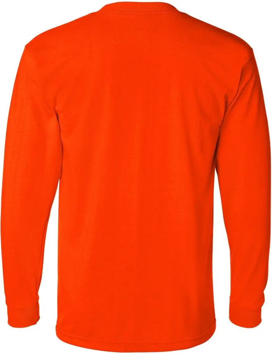 Bayside 1715 Usa-made 50/50 Long Sleeve T-shirt - Safety Orange