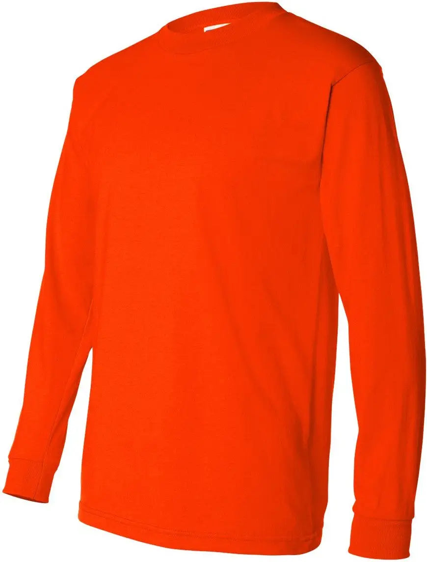 Bayside 1715 Usa-made 50/50 Long Sleeve T-shirt - Safety Orange - s