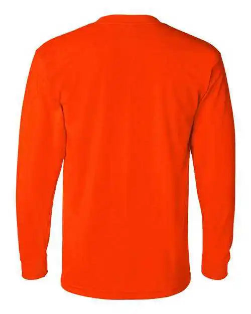 Bayside 1715 Usa Made 50 Long Sleeve t Shirt Safety Orange