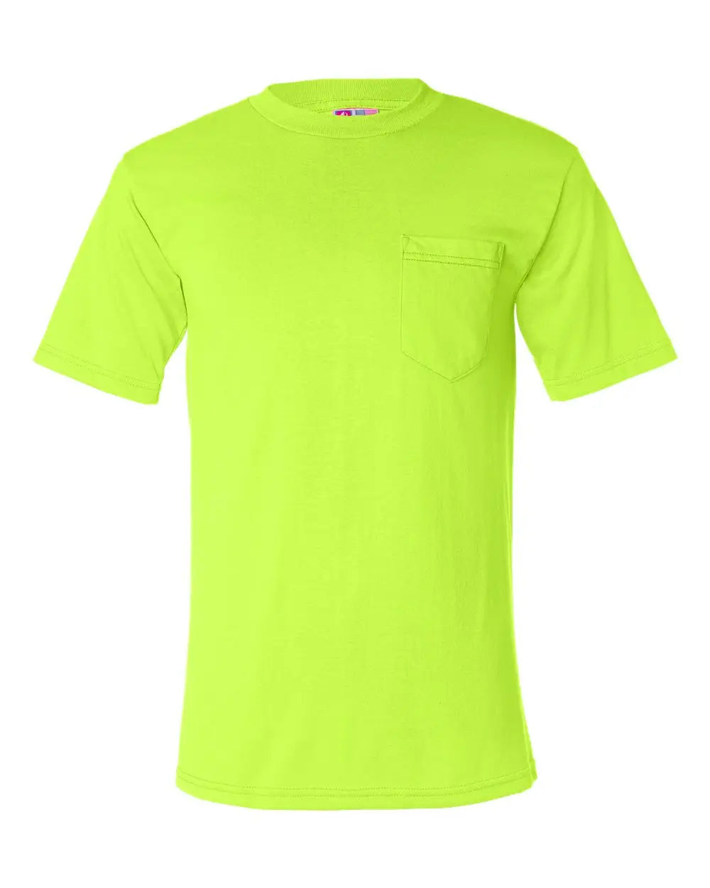 Bayside 1725 Usa-made 50/50 Pocket T-shirt - Safety Green