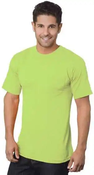 Bayside 1725 Usa-made 50 Short Sleeve T-shirt with a Pocket - Safety Green