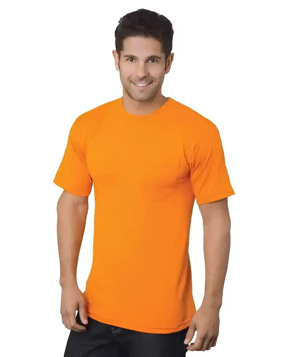 Bayside 1725 Usa-made 50 Short Sleeve T-shirt with a Pocket - Safety Orange