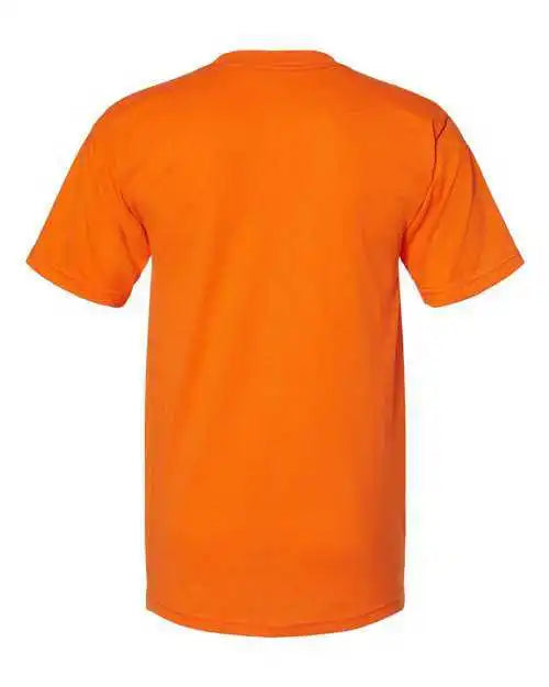 Bayside 1725 Usa Made 50 Short Sleeve t Shirt with a Pocket Safety Orange