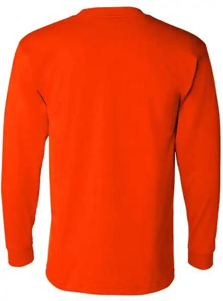 Bayside 1730 Usa-made 50 Long Sleeve T-shirt with a Pocket - Safety Orange