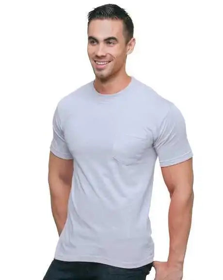 Bayside 3015 Union-made Short Sleeve T-shirt with a Pocket - Ash
