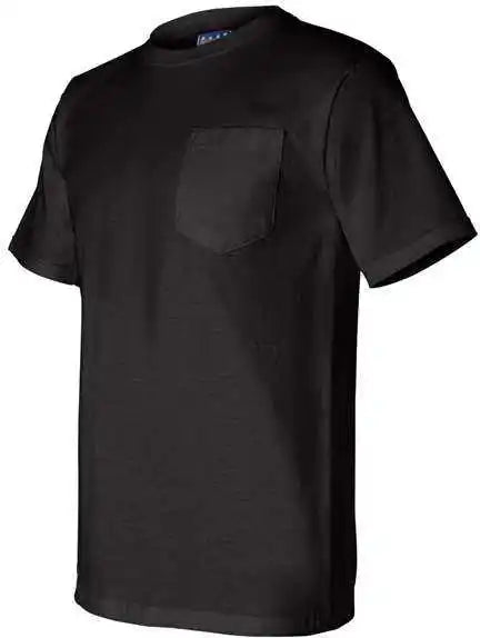 Bayside 3015 Union-made Short Sleeve T-shirt with a Pocket - Black