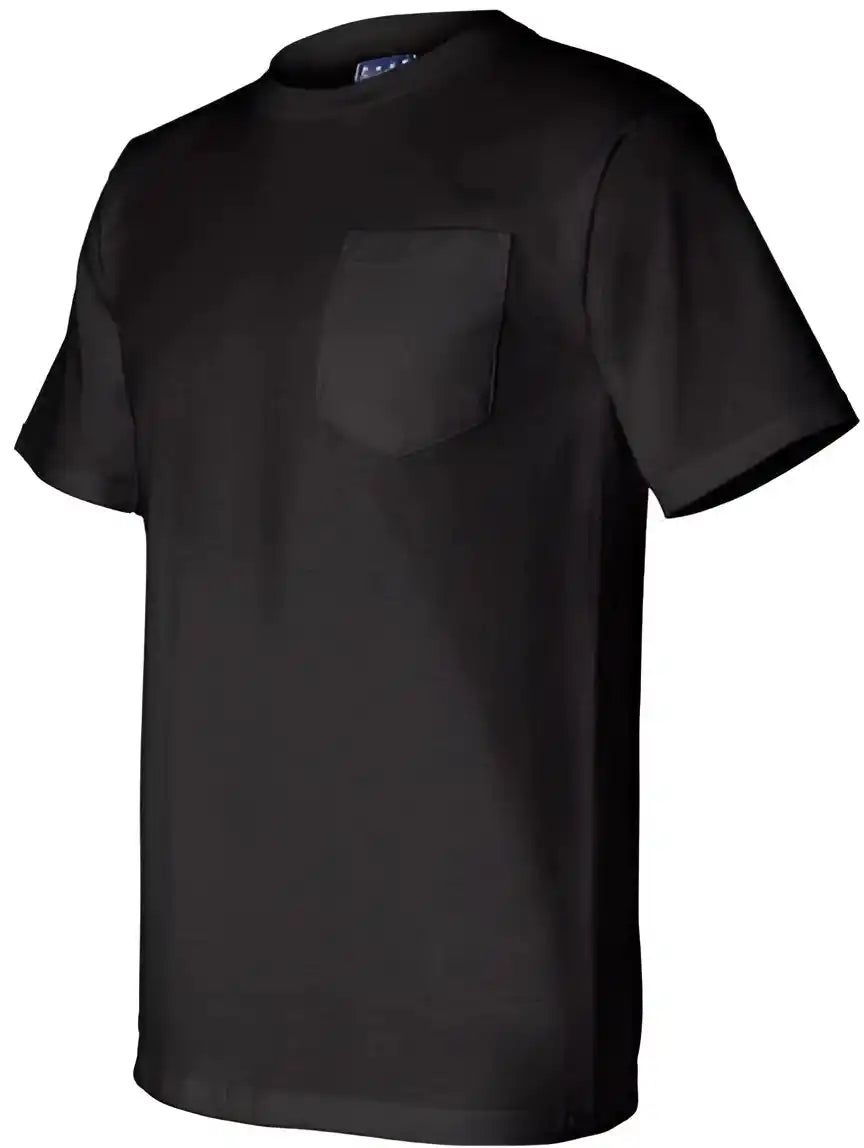 Bayside 3015 Union-made Short Sleeve T-shirt with a Pocket - Black