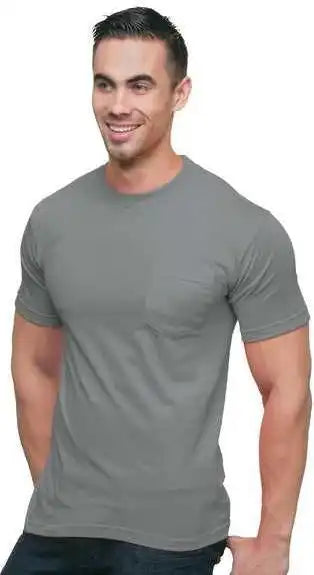 Bayside 3015 Union-made Short Sleeve T-shirt with a Pocket - Dark Ash