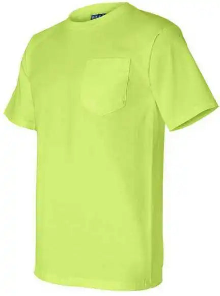 Bayside 3015 Union Made Short Sleeve t Shirt with a Pocket Lime Green