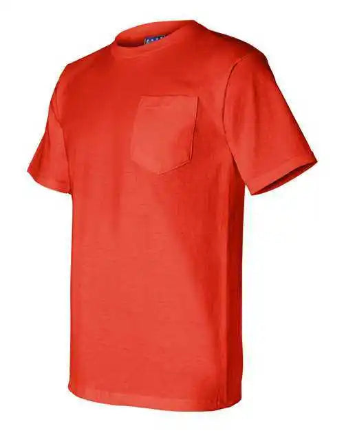 Bayside 3015 Union-made Short Sleeve T-shirt with a Pocket - Orange
