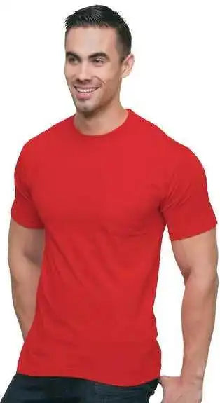Bayside 3015 Union-made Short Sleeve T-shirt with a Pocket - Red