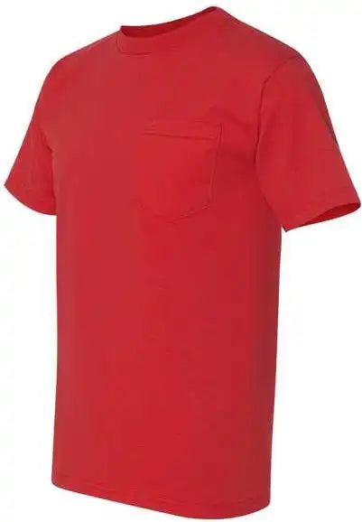 Bayside 3015 Union-made Short Sleeve T-shirt with a Pocket - Red