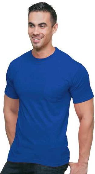 Bayside 3015 Union-made Short Sleeve T-shirt with a Pocket - Royal Blue