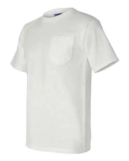 Bayside 3015 Union-made Short Sleeve T-shirt with a Pocket - White
