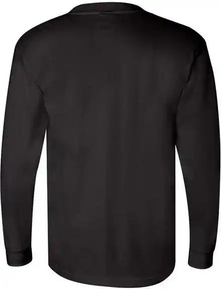 Bayside 3055 Union-made Long Sleeve T-shirt with a Pocket - Black
