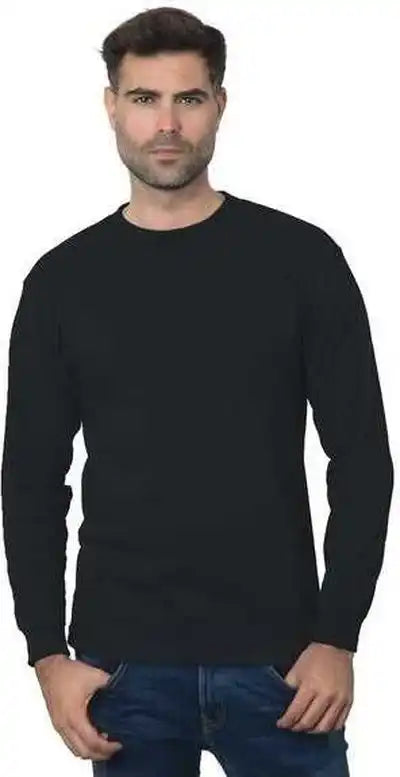 Bayside 3055 Union-made Long Sleeve T-shirt with a Pocket - Black