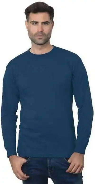 Bayside 3055 Union Made Long Sleeve t Shirt with a Pocket Navy