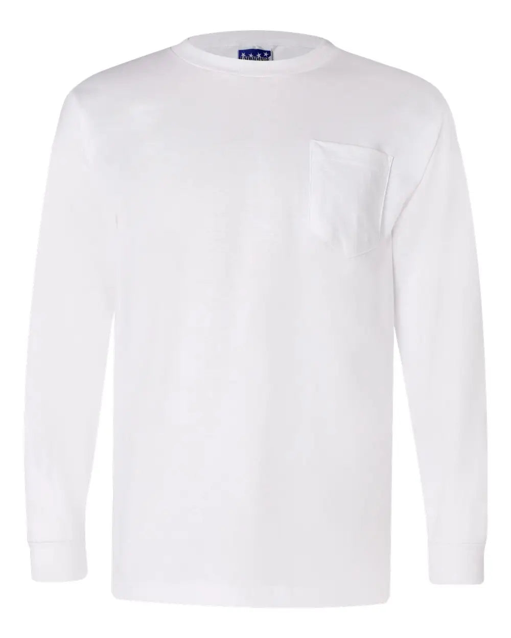Bayside 3055b Union-made Long Sleeve Pocket T-shirt - 3055 - White - Adult s