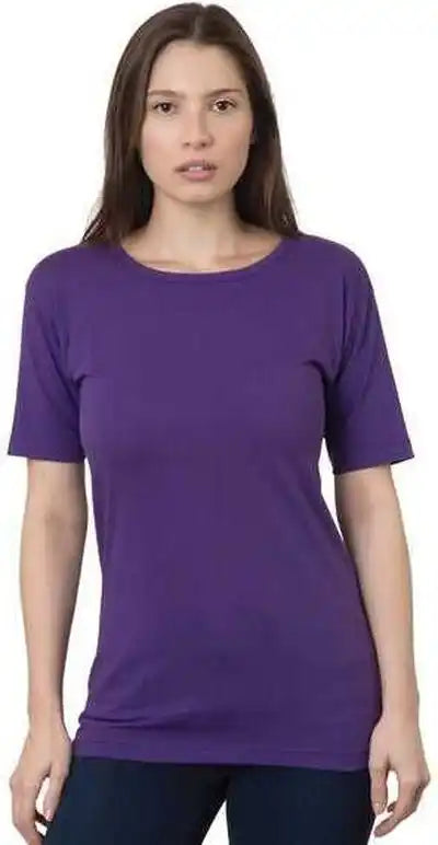 Bayside 3300 Women’s Usa Made Scoop Neck Tee Purple