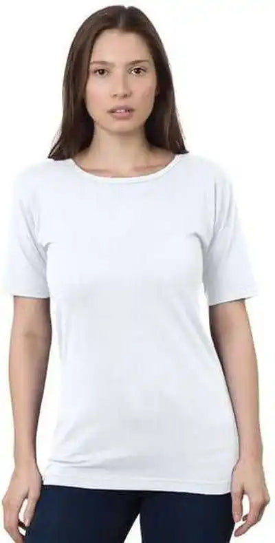 Bayside 3300 Women’s Usa-made Scoop Neck Tee - White