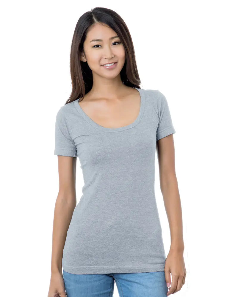 Bayside 3405 Women’s Usa-made Scoop Neck T-shirt - Dark Ash