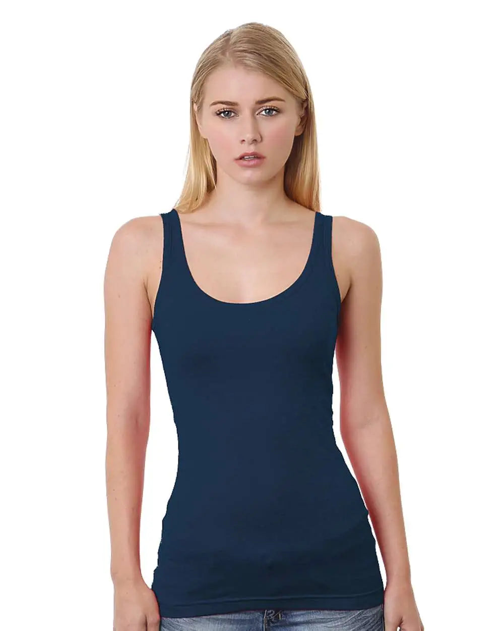 Bayside 3410 Women’s Usa-made Tank Top - Heather Navy