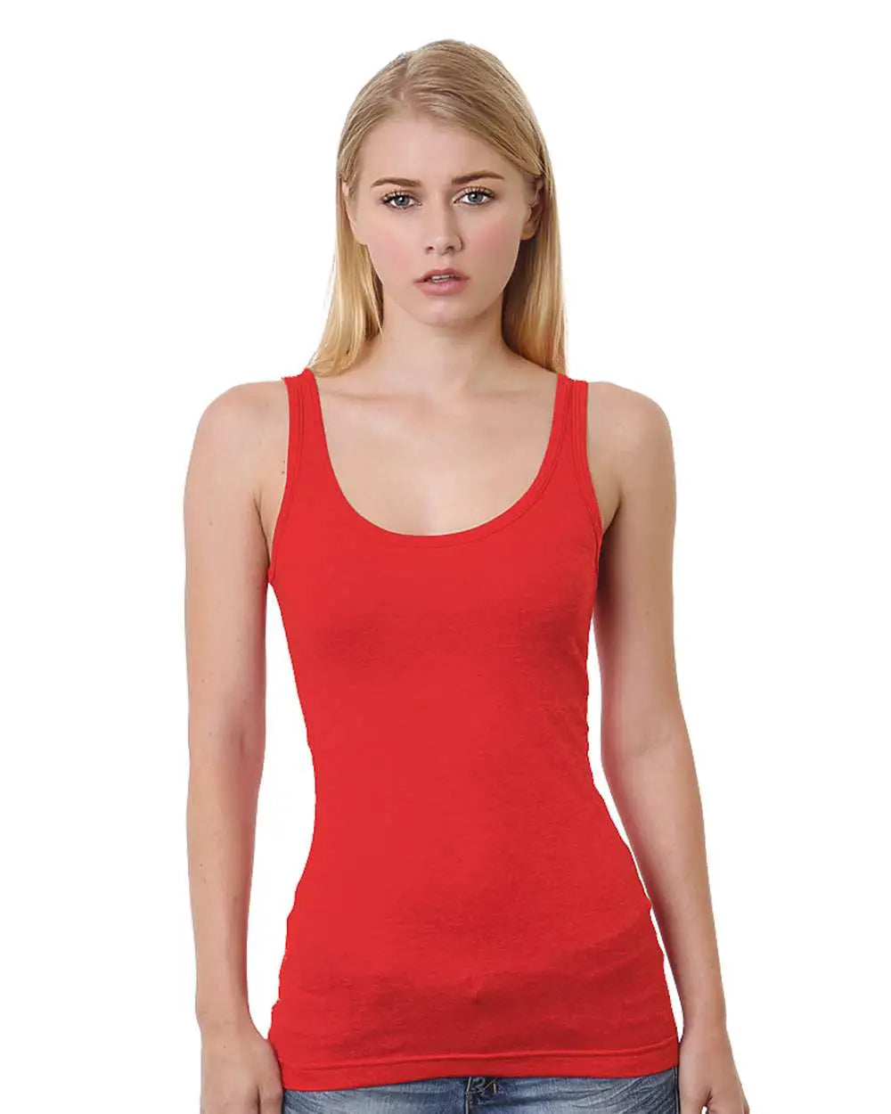 Bayside 3410 Women’s Usa-made Tank Top - Heather Red - Xs