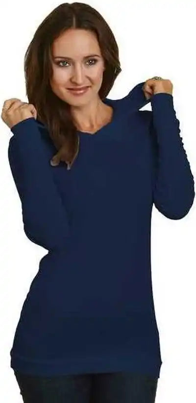 Bayside 3425 Women’s Usa-made Soft Thermal Hoodie - Navy