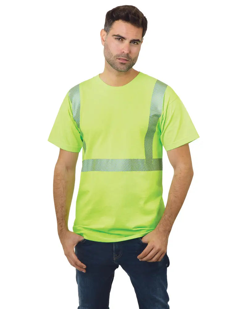Bayside 3700b Usa-made Hi-visibility Comfort Trim T-shirt - 3700 - Lime Green