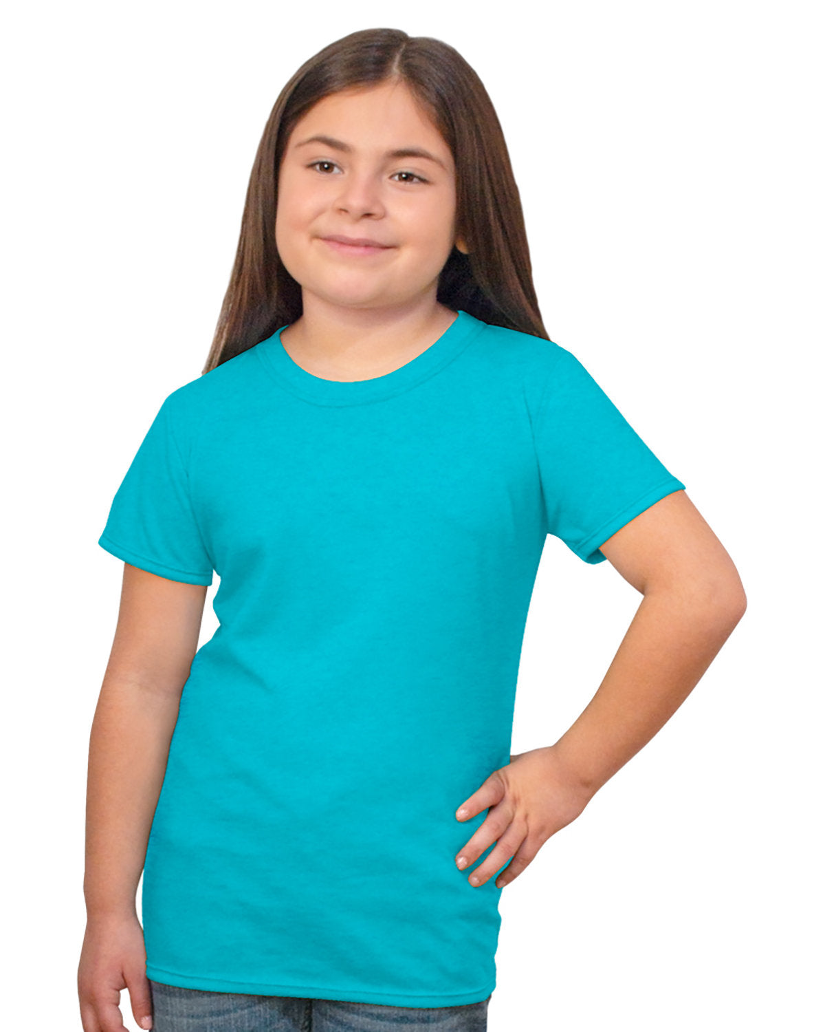 Bayside 37100 Girls’ Princess T-shirt - Heather Blondie Blue