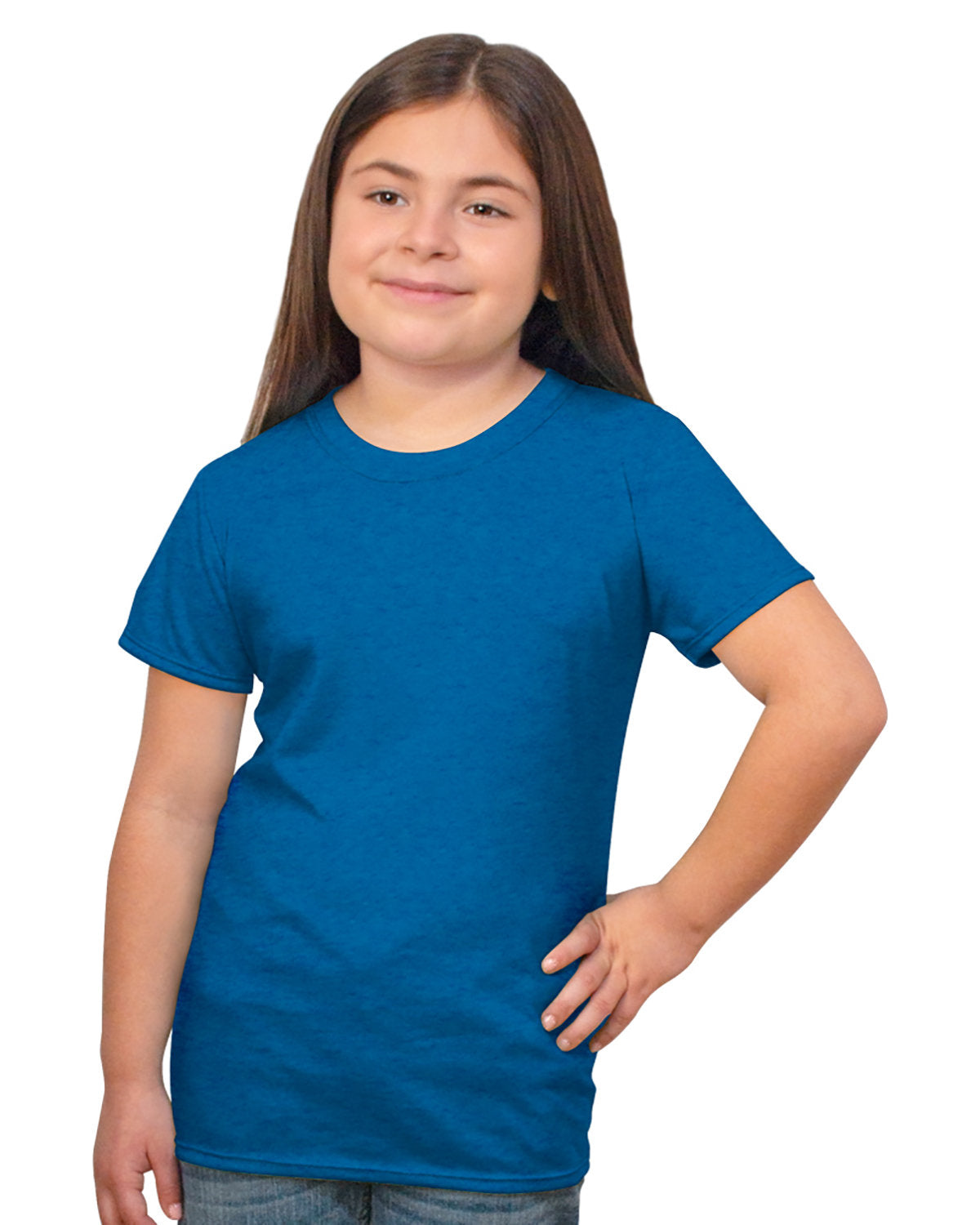 Bayside 37100 Girls’ Princess T-shirt - Heather Turquoise
