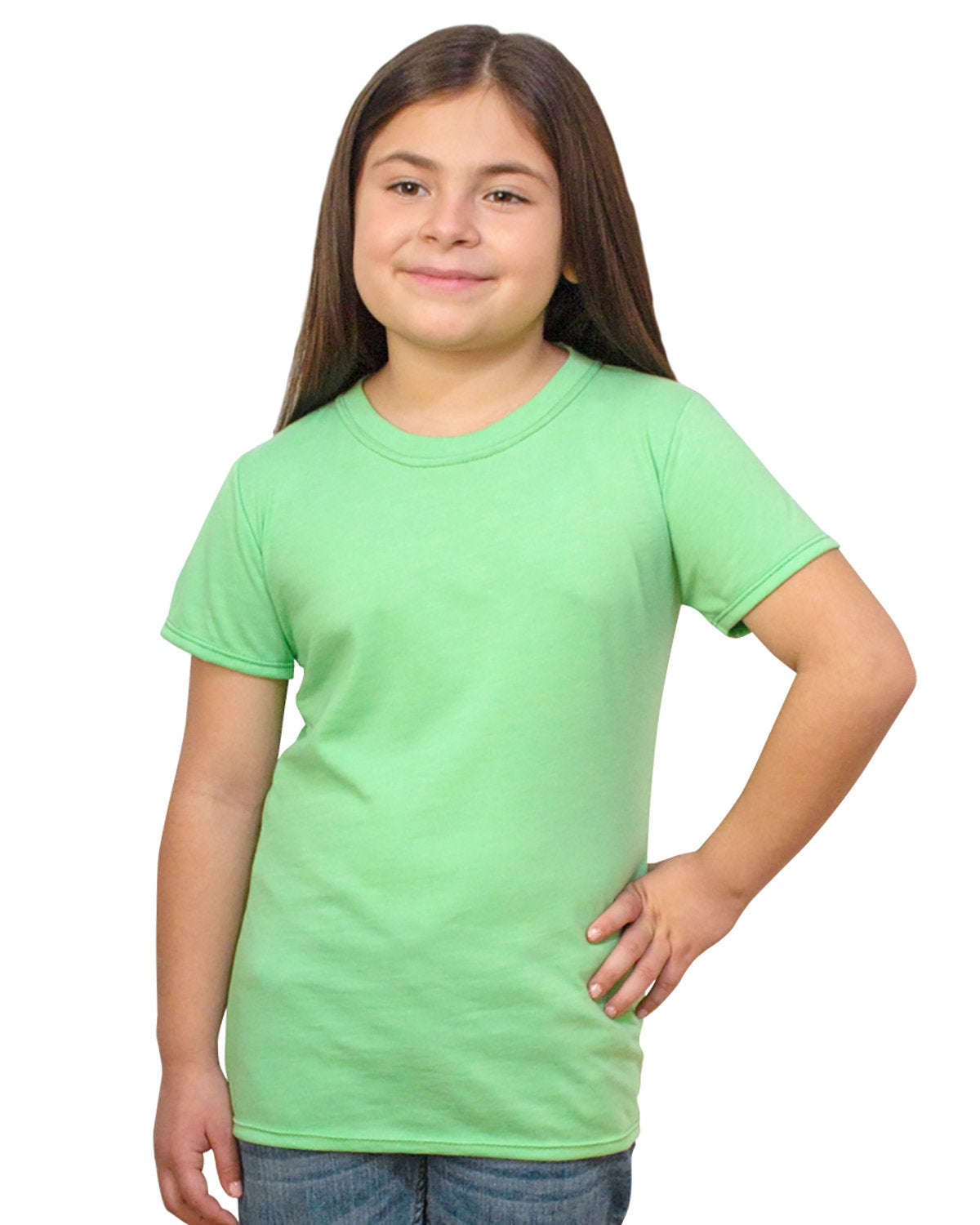 Bayside 37100 Girls' Princess T-Shirt - Heather Green Apple