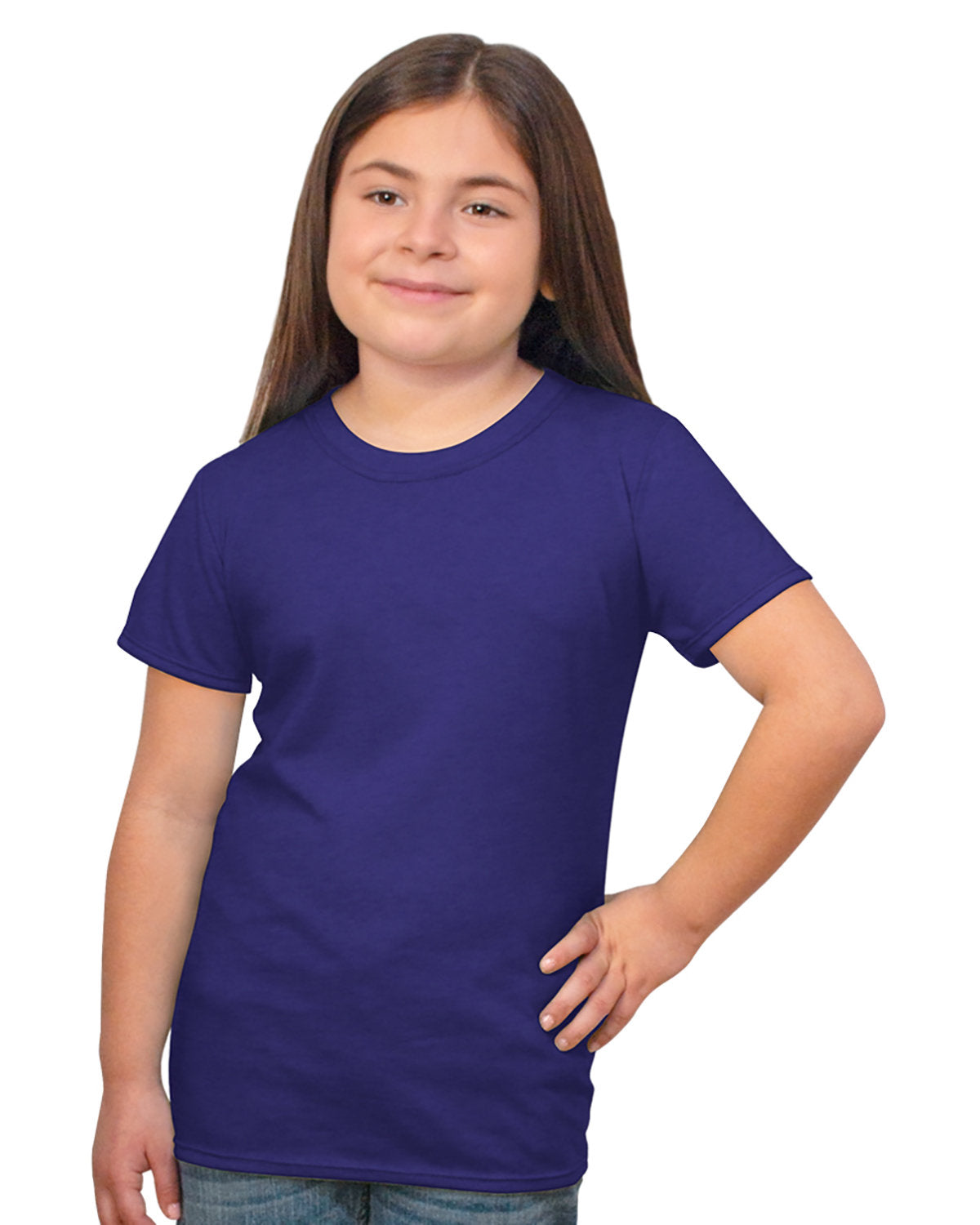 Bayside 37100 Girls' Princess T-Shirt - Heather Purple Rush