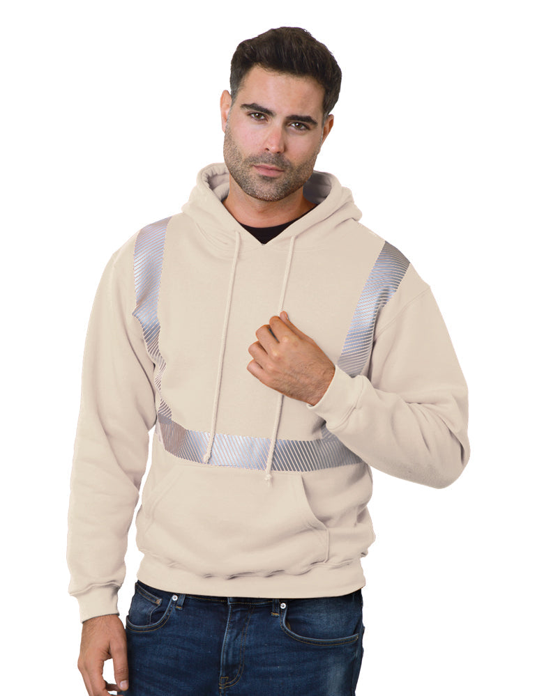 Bayside 3739b Unisex Usa-made High Visibility Hooded Sweatshirt - 3739 - Sand