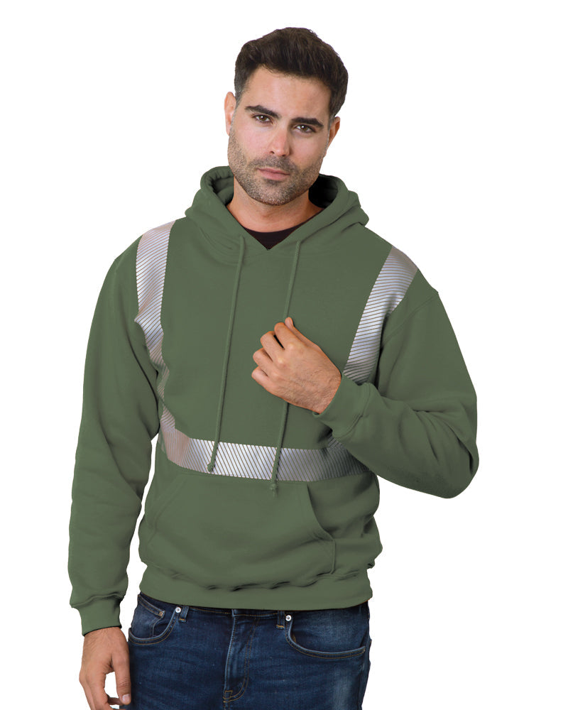 Bayside 3739b Unisex Usa-made High Visibility Hooded Sweatshirt - 3739 - Olive