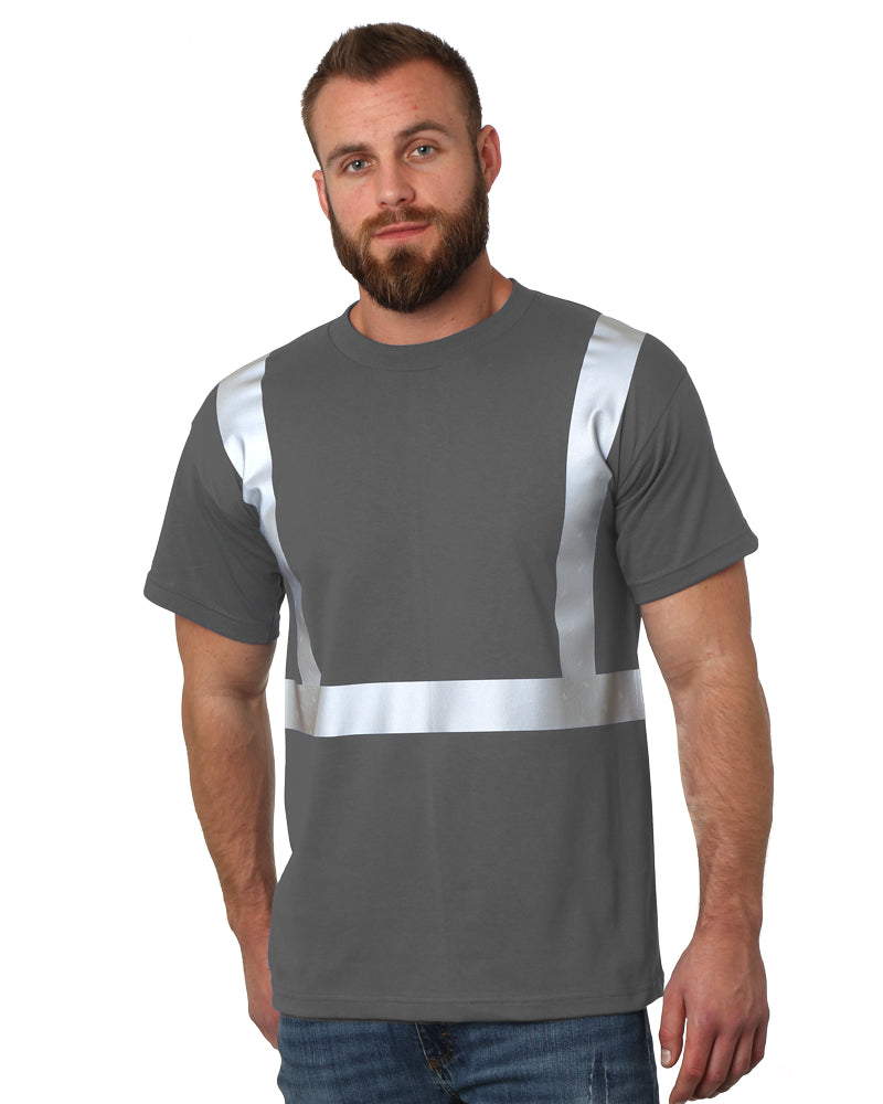 Bayside 3751 Unisex Usa-made High Visibility T-shirt - Charcoal