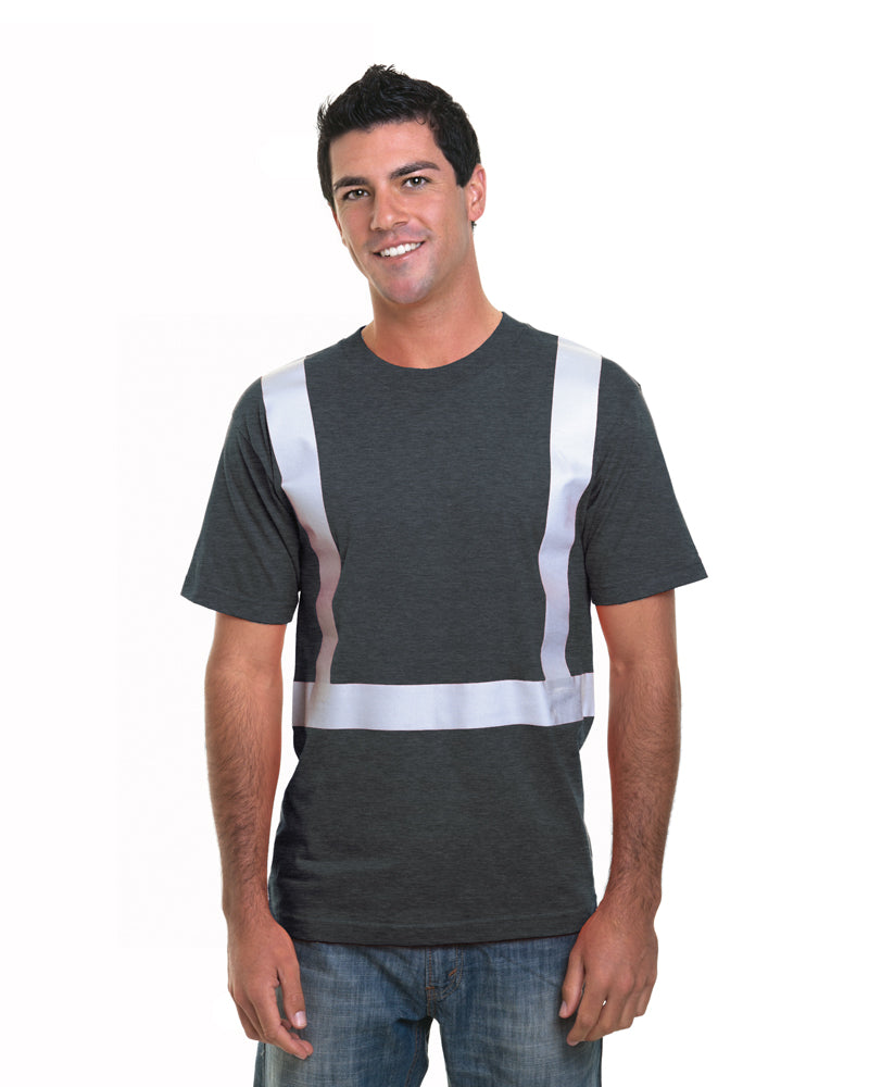 Bayside 3755 Usa-made Hi-visibility Performance T-shirt - Charcoal