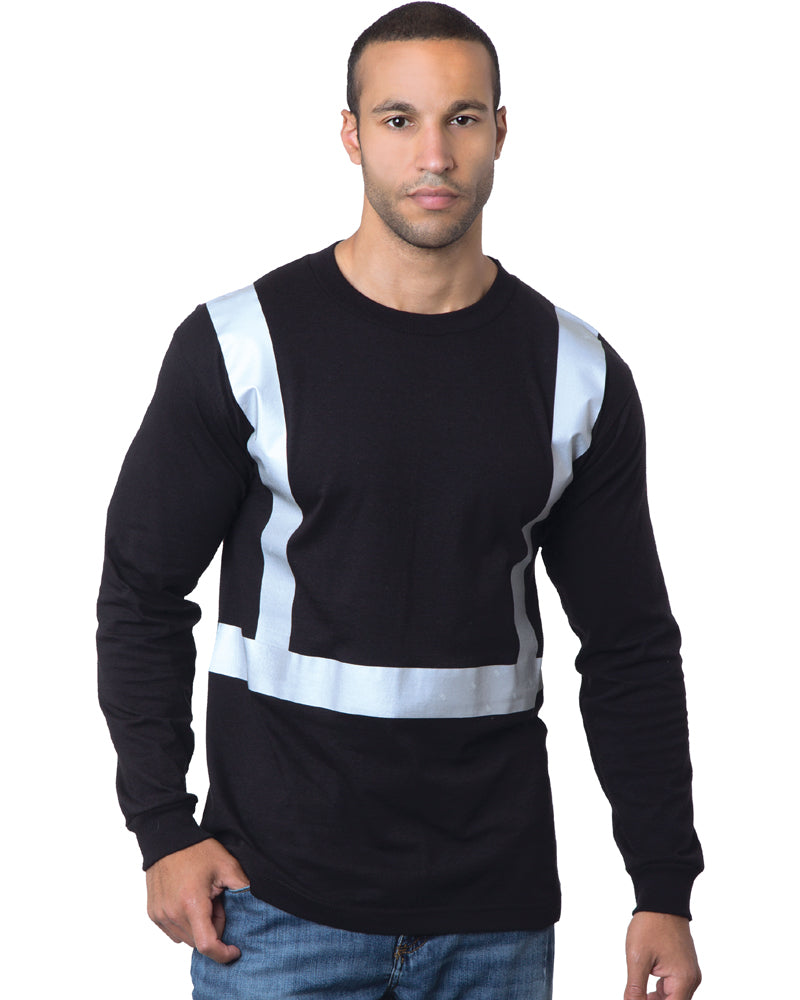 Bayside 3761b Usa-made Hi-visibility Long Sleeve T-shirt - 3761 - Black
