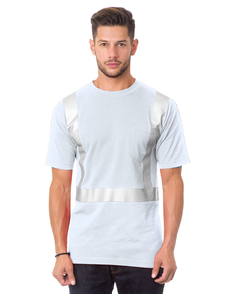 Bayside 3771 Usa-made High Visibility Pocket T-shirt - White